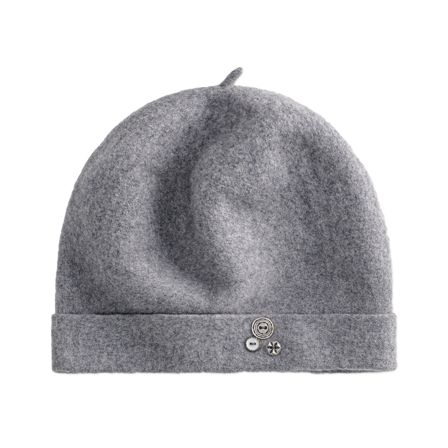 灰色純綿羊毛保暖針織大頭圍防寒護耳包頭堆堆冷帽子女士秋冬