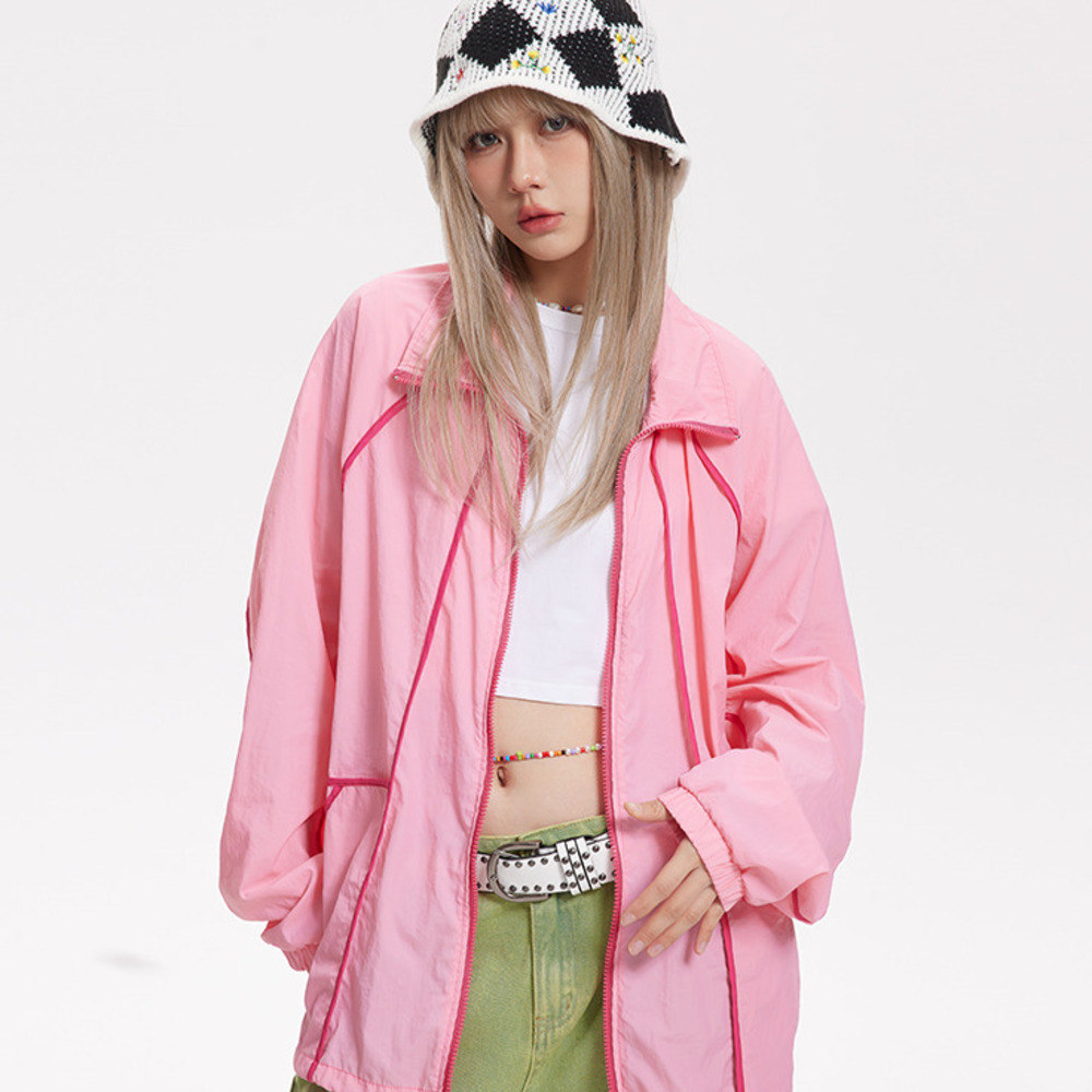 夏季新款防曬衣女寬鬆設計感拼接戶外長袖透氣外套輕薄防曬服