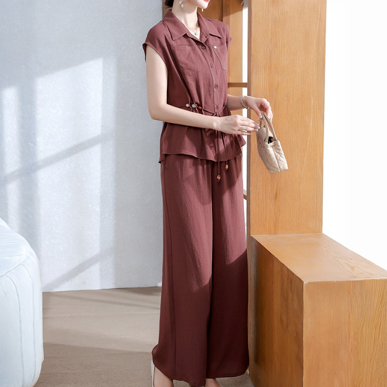 夏套裝端莊大氣中老年女洋氣襯衫短袖上衣服2026新款一整套