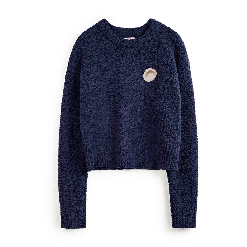 馬登女裝 美式顆粒絨圈圈毛衣復古套頭軟糯風針織衫內搭打底上衣秋季女