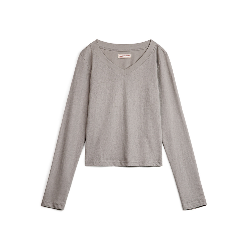 V領顯鎖骨面膜T恤棉彈修身美膚肌底衣內搭打底針織衫春秋女