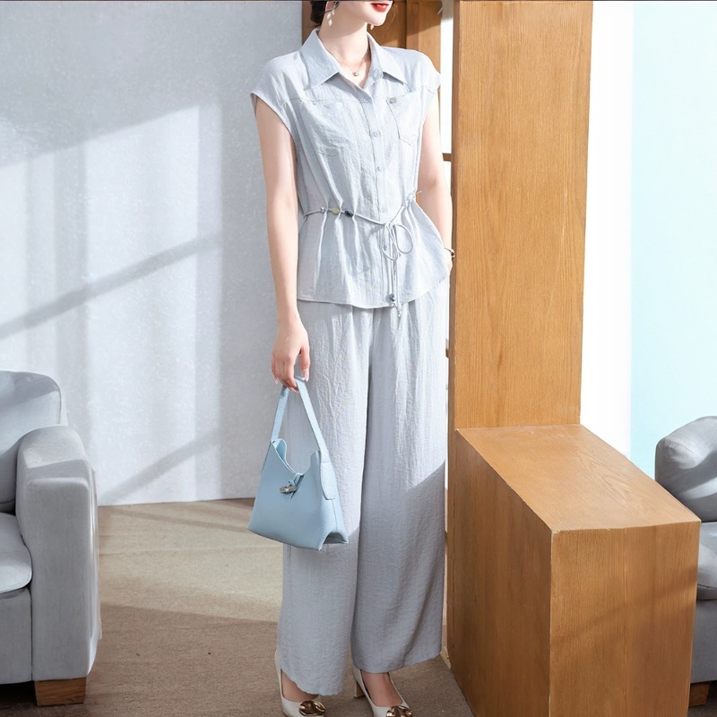 夏套裝端莊大氣中老年女洋氣襯衫短袖上衣服2026新款一整套