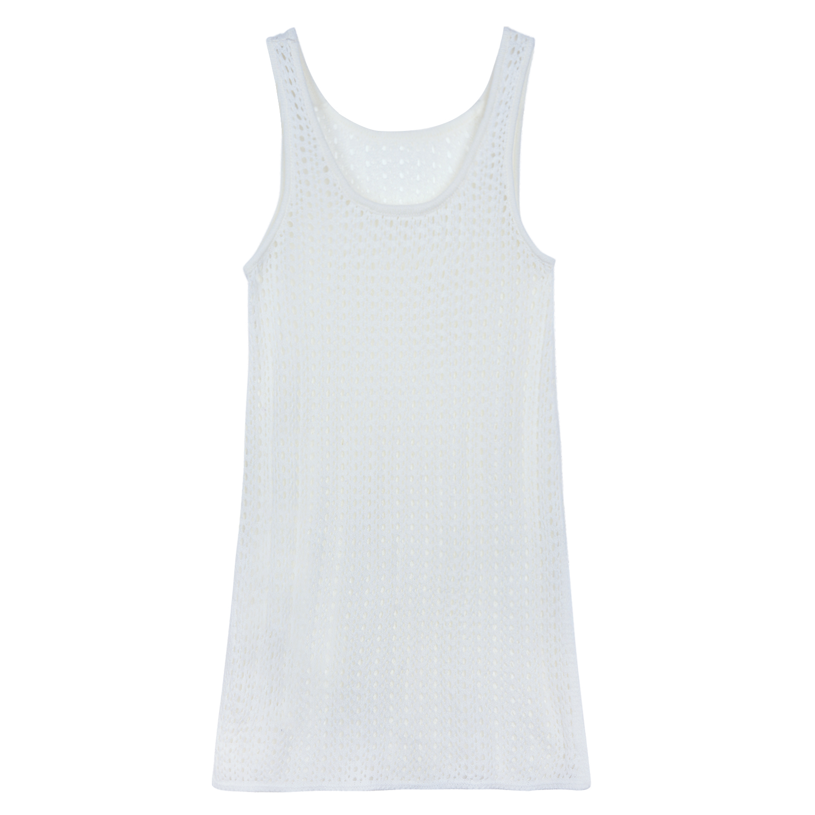 杏色疊穿鏤空背心連衣裙女2025春季韓系中長裙