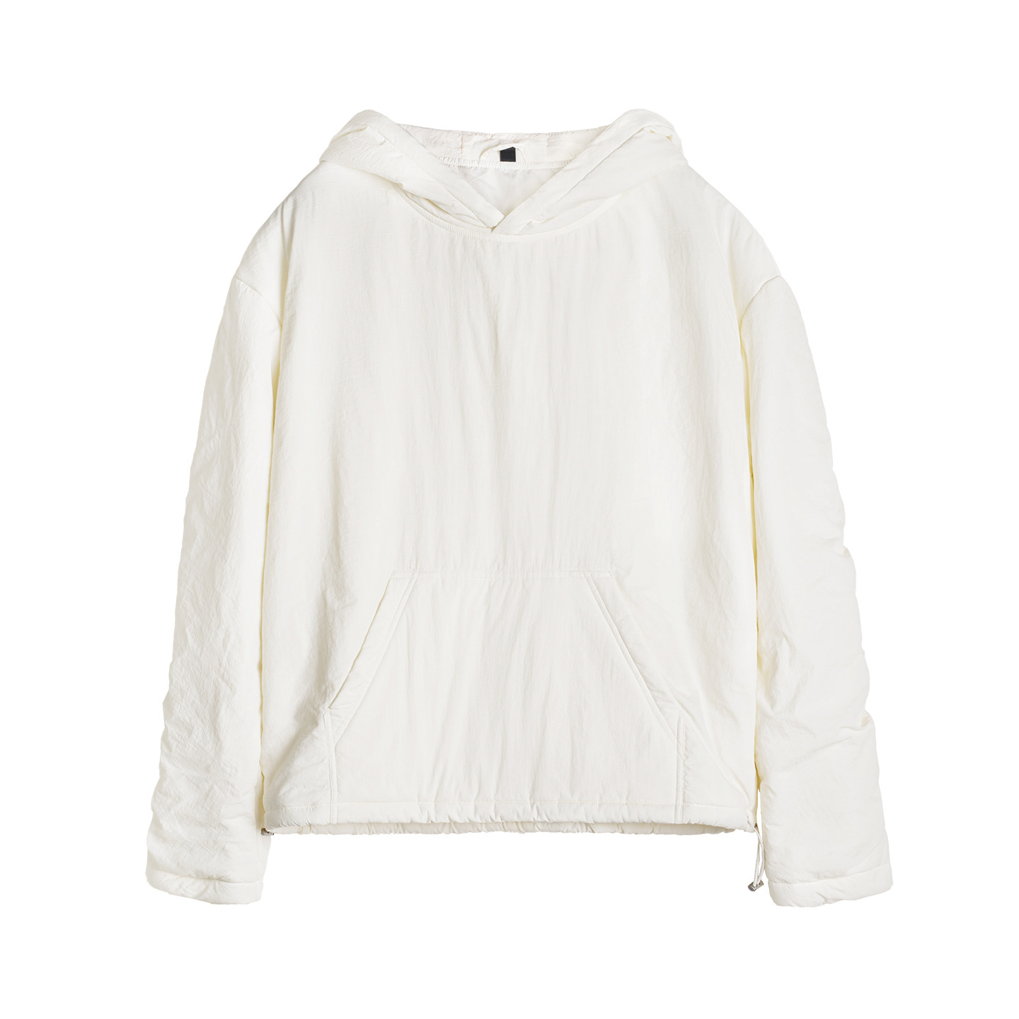 黑白色寬鬆廓形加厚保暖套頭氣絨棉服連帽衛衣夾克外套女士冬