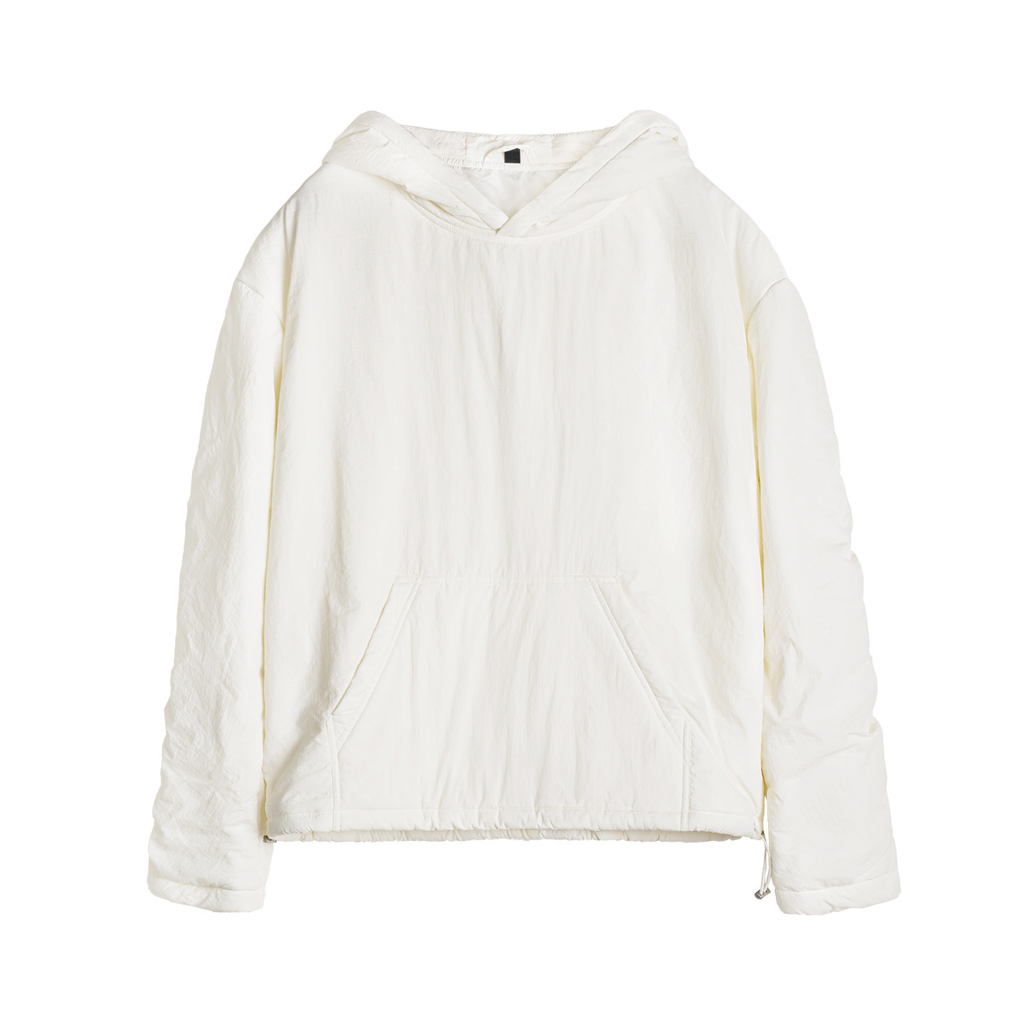 黑白色寬鬆廓形加厚保暖套頭氣絨棉服連帽衛衣夾克外套女士冬