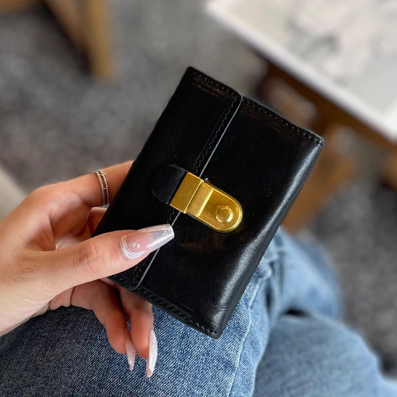 復古大容量風琴卡包皮質新款銀行卡夾女士油蠟皮多卡位精緻零錢包