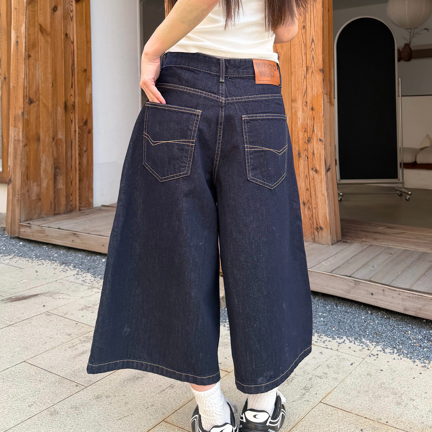 原牛深藍色牛仔褲女七分褲2026夏季新款美式潮流直筒褲
