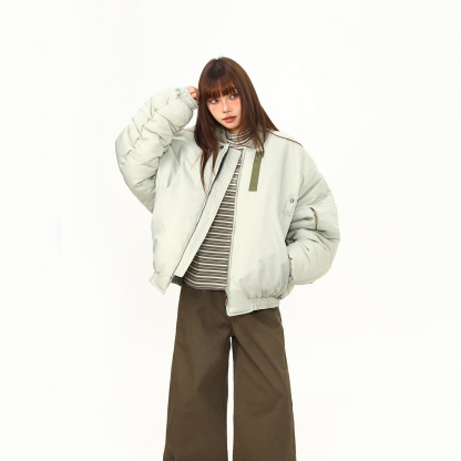 美式街頭加棉飛行員外套女冬季加厚保暖棒球服寬鬆百搭