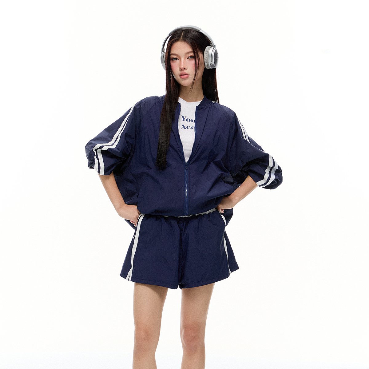 修身防曬衣女2025年夏季新款收腰外套上衣短褲女防曬服套裝