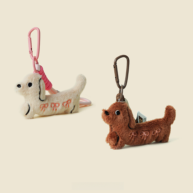 可愛臘腸小狗毛絨公仔掛件情侶包包書包掛件2025新款鑰匙扣