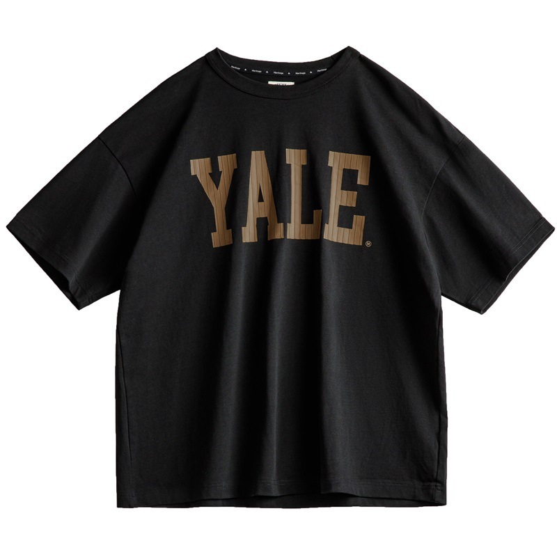 美式撞色字母印花T恤學院風耶魯大學純棉短袖上衣女夏季