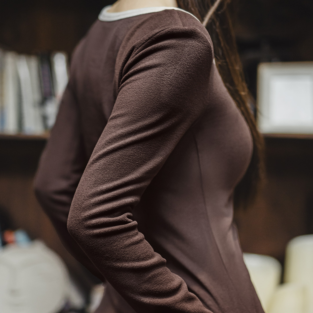 保暖套裝加德絨圓領針織卫生裤貼身內衣打底肌底衣保溫冬季女士