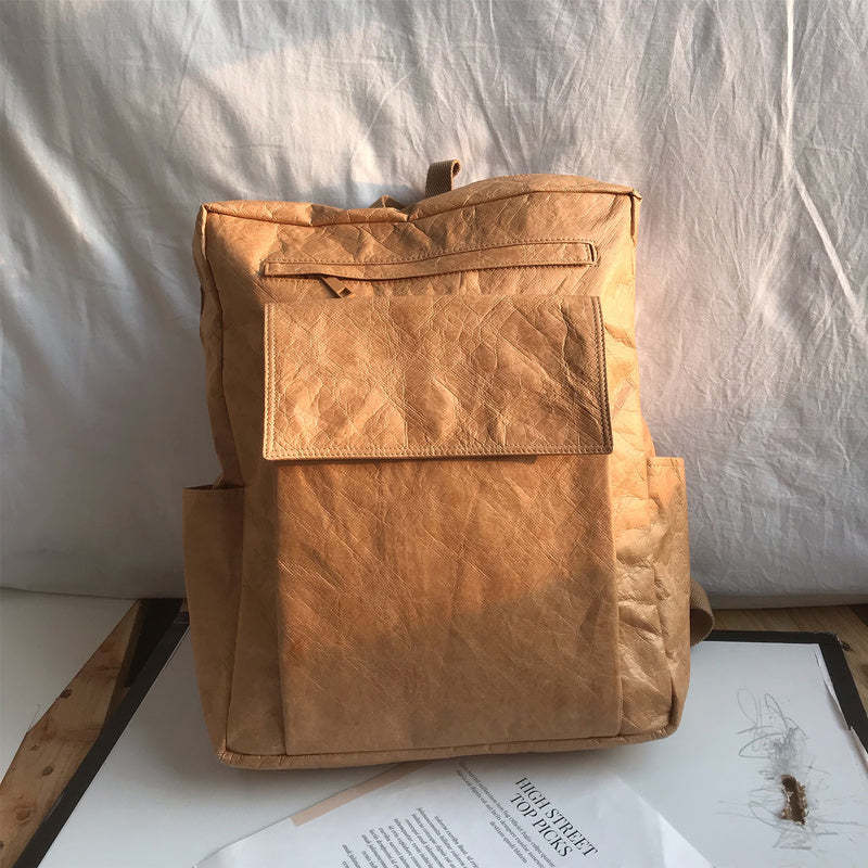 防水撕不爛牛皮紙杜邦紙復古百搭雙肩包手拿包斜挎包女