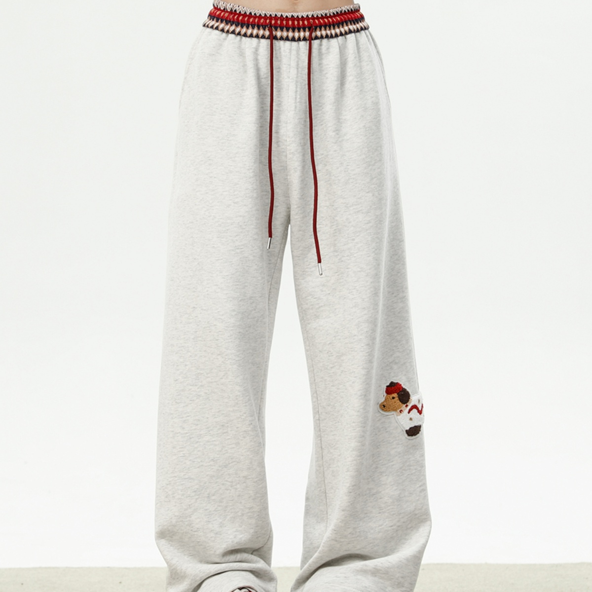 重磅臘腸狗衛褲女秋季新款小眾腰頭拼接設計感寬鬆闊腿長褲