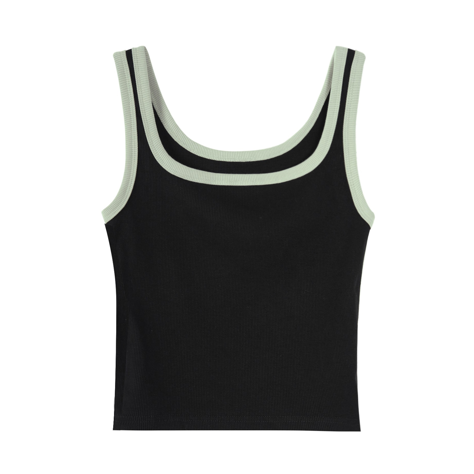 黑色修身顯瘦無袖吊帶背心2025夏季外穿撞色上衣