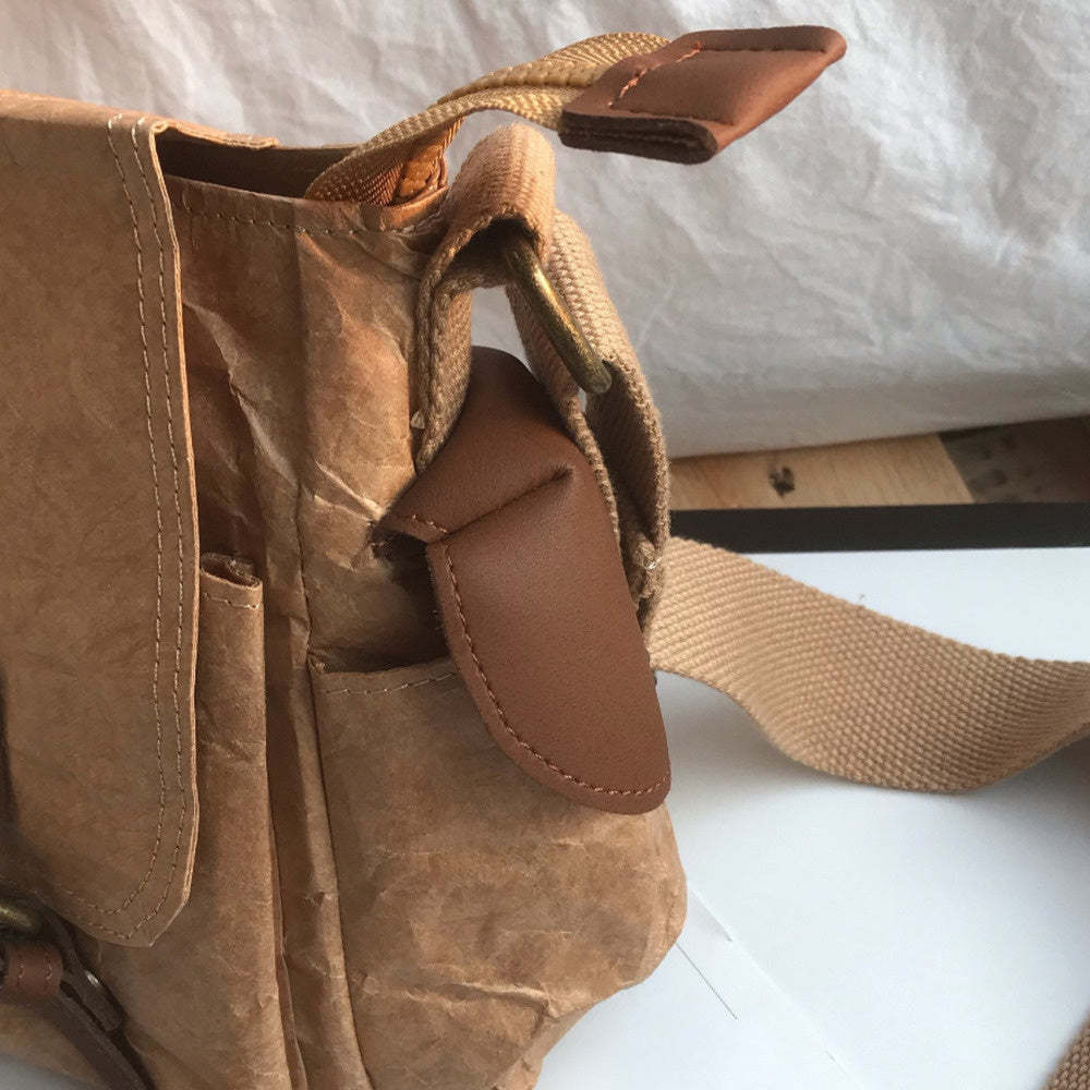 防水撕不爛牛皮紙杜邦紙復古百搭雙肩包手拿包斜挎包女