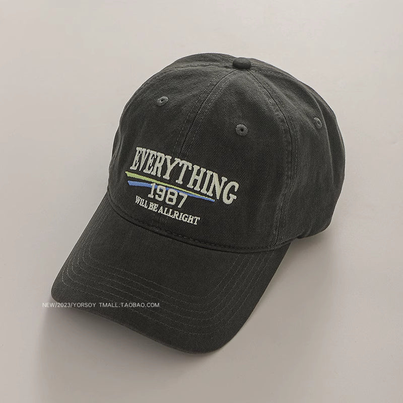 美式復古顯白酒紅色鴨舌帽子女顯臉小街頭休閒寬彎簷深頂棒球帽