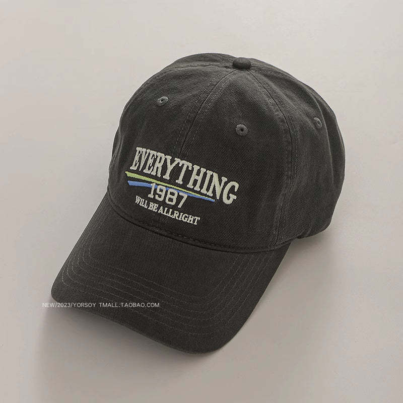 美式復古顯白酒紅色鴨舌帽子女顯臉小街頭休閒寬彎簷深頂棒球帽