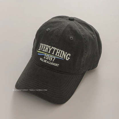 美式復古顯白酒紅色鴨舌帽子女顯臉小街頭休閒寬彎簷深頂棒球帽