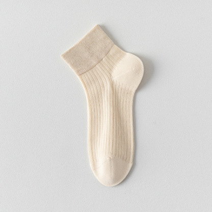超薄無骨款舒適不勒脚吸汗透氣糖果色耐磨簡約短中筒棉襪女夏