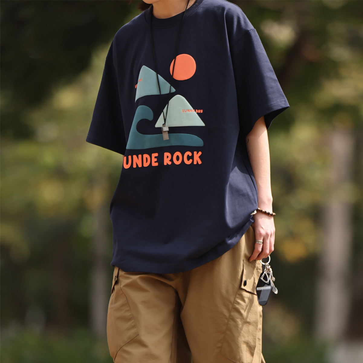 夏季新款日系簡約發泡字母印花女寬鬆休閒短袖T恤