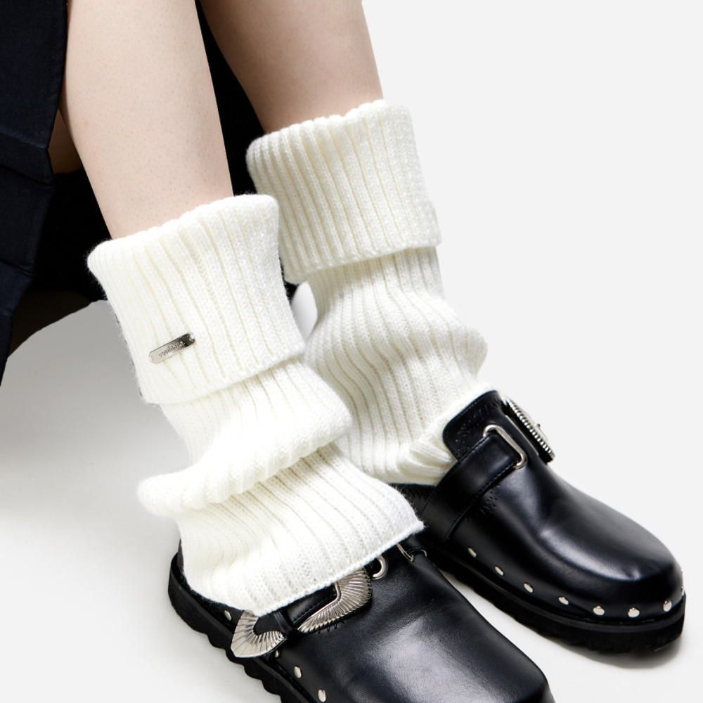 腿套白色針織女款冬季發熱保暖襪套雪地靴堆堆襪冬季小腿襪子加厚