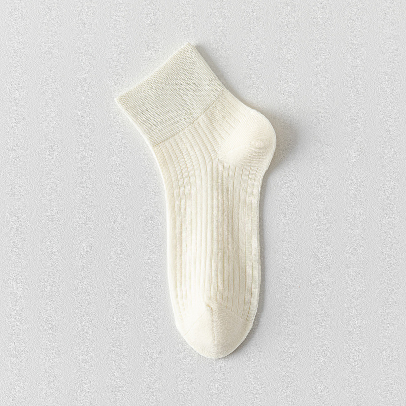 超薄無骨款舒適不勒脚吸汗透氣糖果色耐磨簡約短中筒棉襪女夏