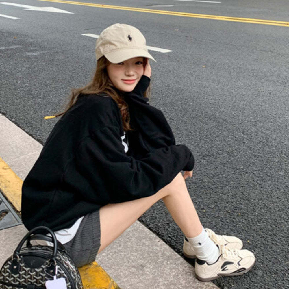 復古拼色增高休閒運動德訓鞋女阿甘鞋