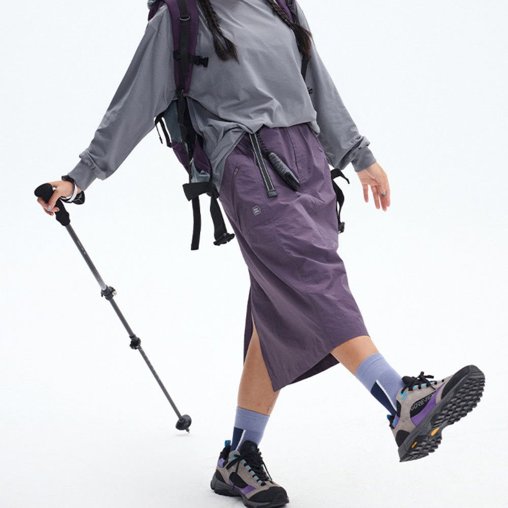 春夏新款戶外中長運動登山防潑水長裙凉感透氣工裝半身裙女