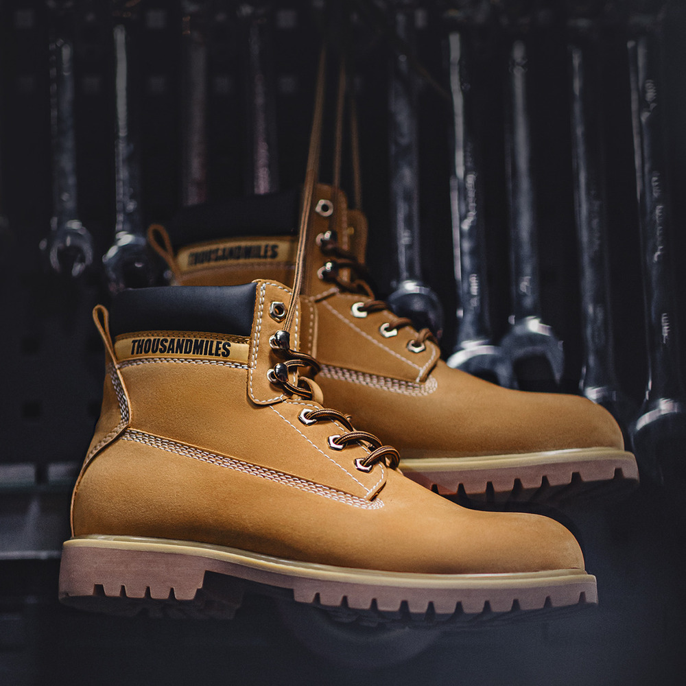 馬登女裝 美式大黃靴英倫風中幫馬丁靴戶外登山靴復古工裝短靴子春秋女