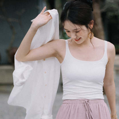 夏季美背內衣帶胸墊防走光辣妹吊帶女修身顯瘦內搭打底衫短款上衣