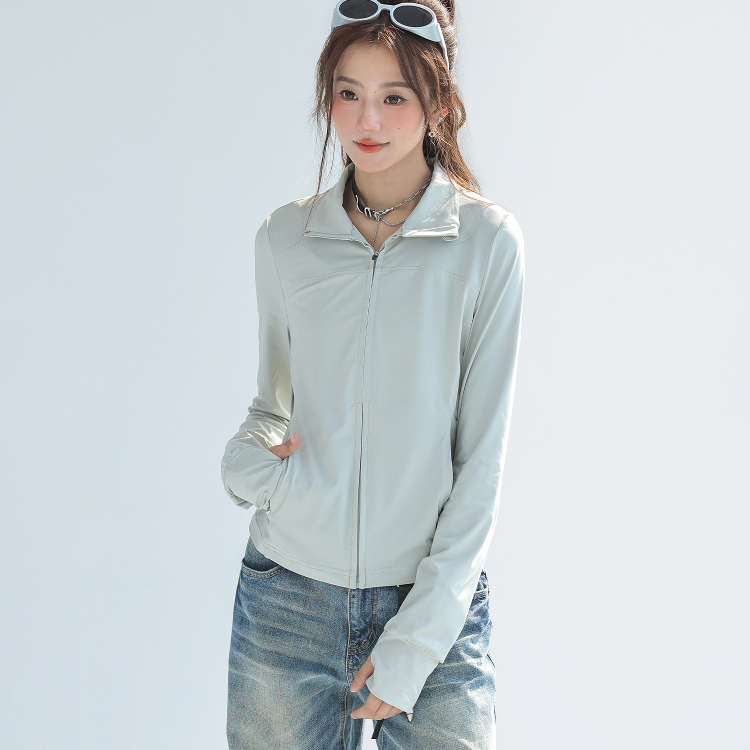 UPF50+防紫外線立領修身防曬衣女夏季凉感冰絲防曬服