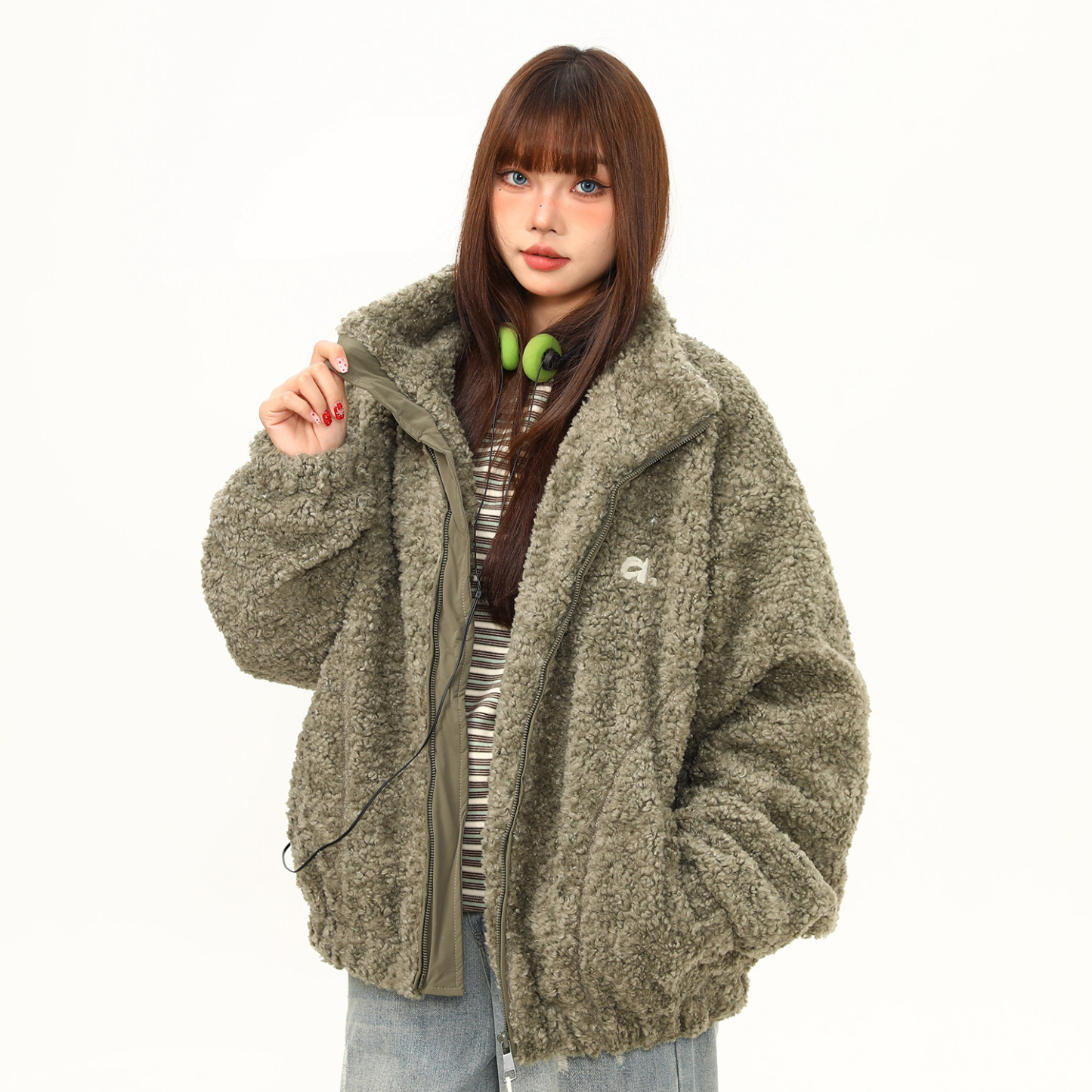 搖粒絨加厚保暖立領棉服外套女冬季新款防寒棉衣