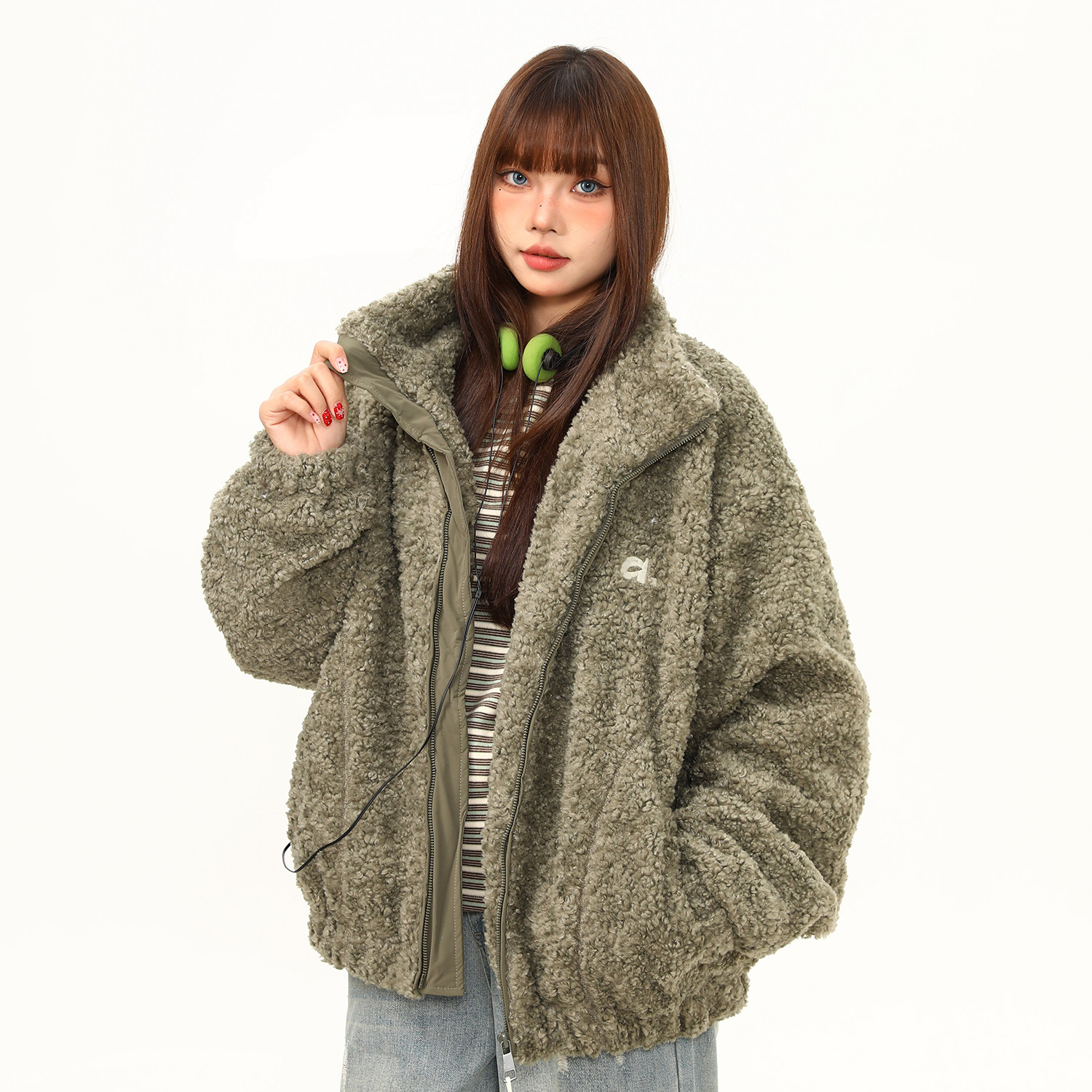 搖粒絨加厚保暖立領棉服外套女冬季新款防寒棉衣