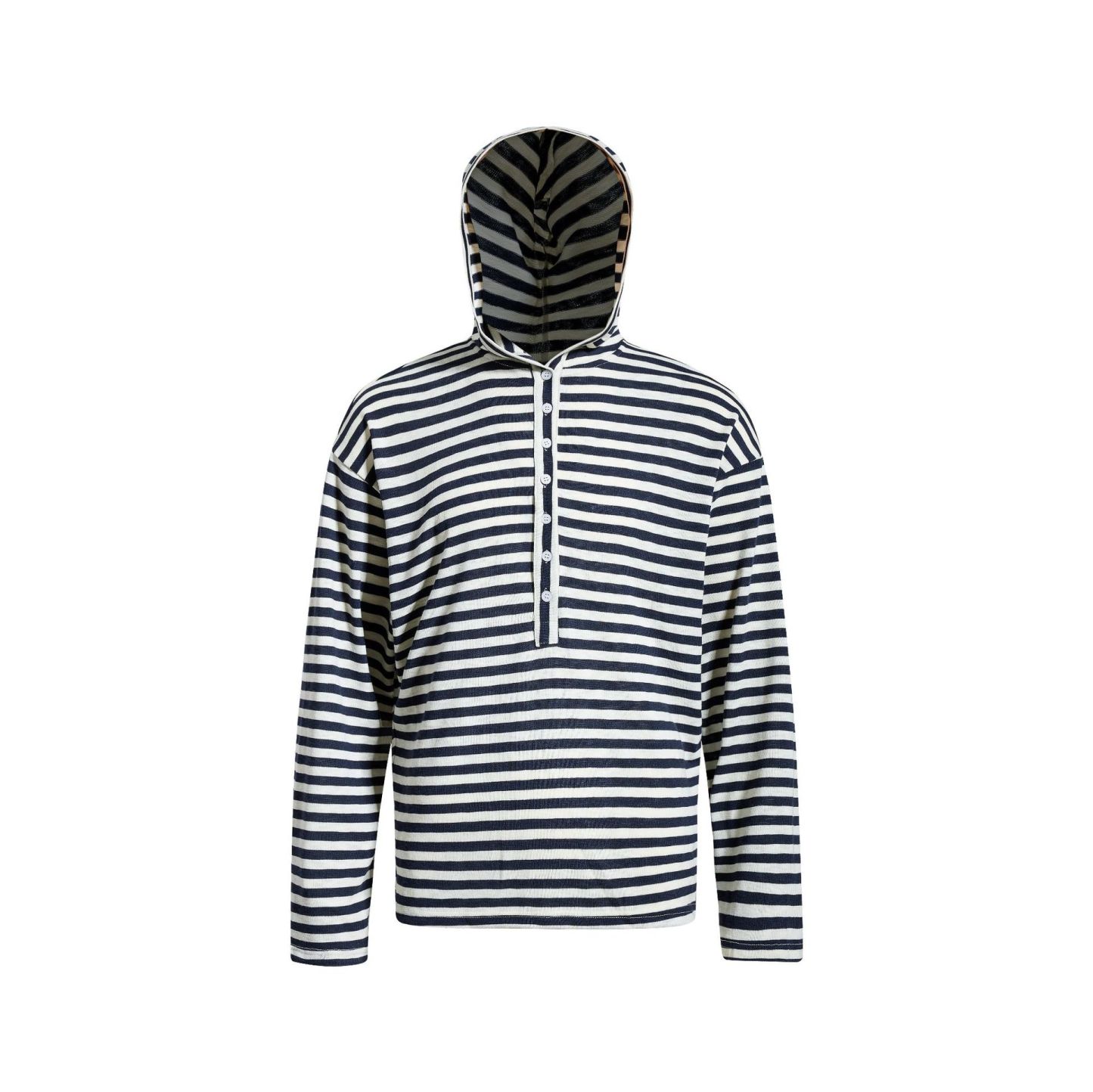 春夏新款美式運動風條紋連帽輕薄長袖T恤女寬鬆防曬罩衫