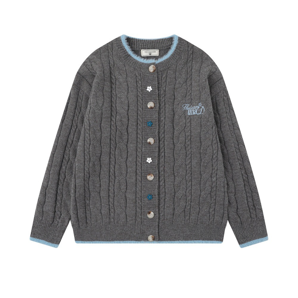 美式復古磨毛設計感開衫毛衣女秋冬慵懶風軟糯針織衫外套