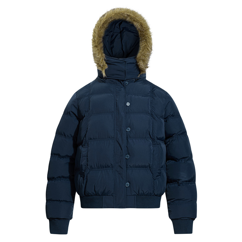 菲奧娜短款藏青色棉服外套女冬季新款加厚保暖棉衣棉襖