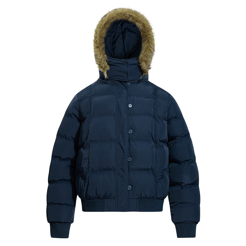 菲奧娜短款藏青色棉服外套女冬季新款加厚保暖棉衣棉襖