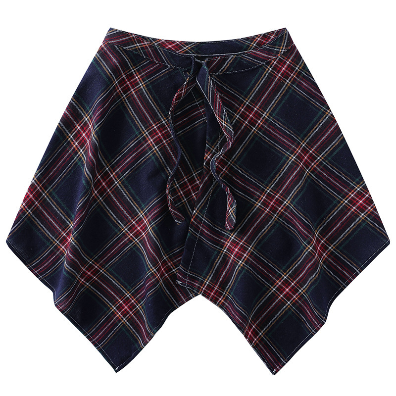 復古美拉德疊穿搭配神器格子屁簾女一片式系帶藏肉半身裙簾子