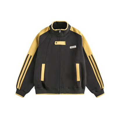 重磅400G拼接立領外套女款秋季美式慵懶chic休閒夾克