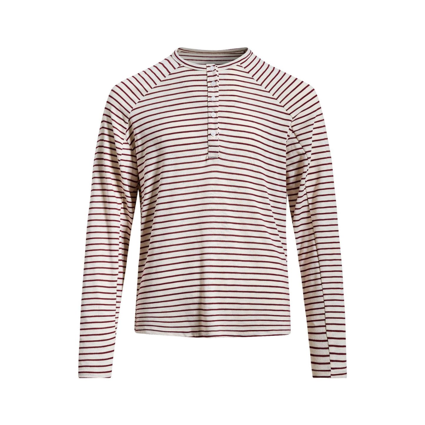 美式復古亨利領條紋長袖T恤女春夏輕薄寬鬆慵懶防曬罩衫