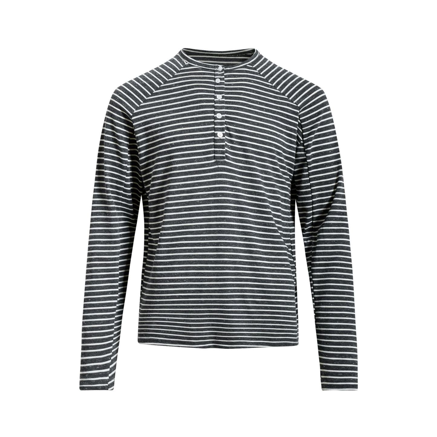 美式復古亨利領條紋長袖T恤女春夏輕薄寬鬆慵懶防曬罩衫