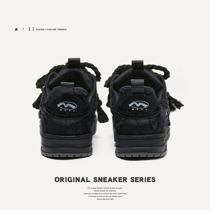 黑騎士青春潮流休閒麵包鞋女板鞋