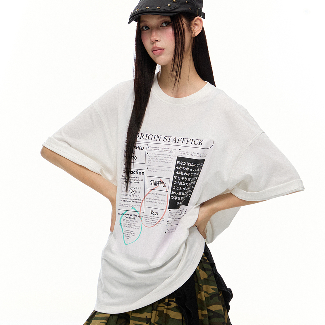 夏季寬鬆短袖t恤女2025夏季新款白色純棉顯瘦設計感正肩上衣