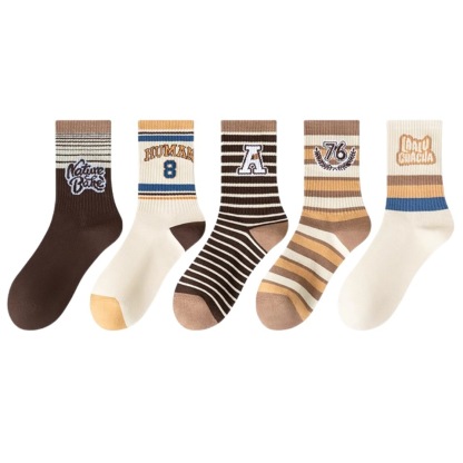 襪子女純棉中筒襪ins潮女士長襪運動日系復古春秋款長筒襪