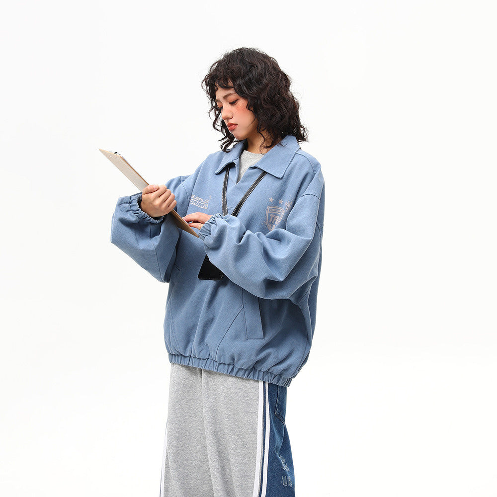 美式街頭vintage工裝夾克外套女春季重磅潮牌上衣