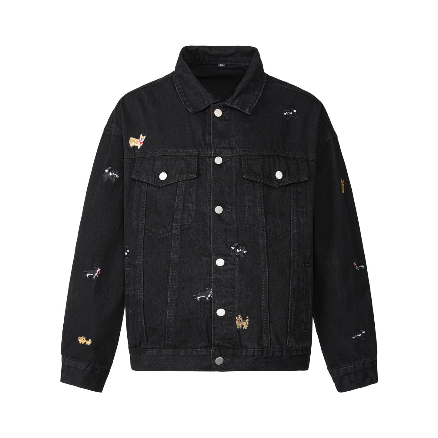 可愛猫狗刺繡牛仔外套女2025新款寬鬆慵懶小個子牛仔衣秋季