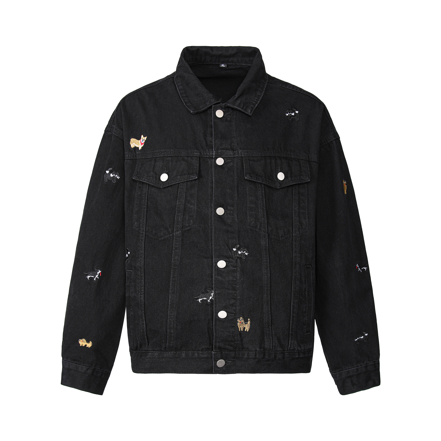 可愛猫狗刺繡牛仔外套女2025新款寬鬆慵懶小個子牛仔衣秋季