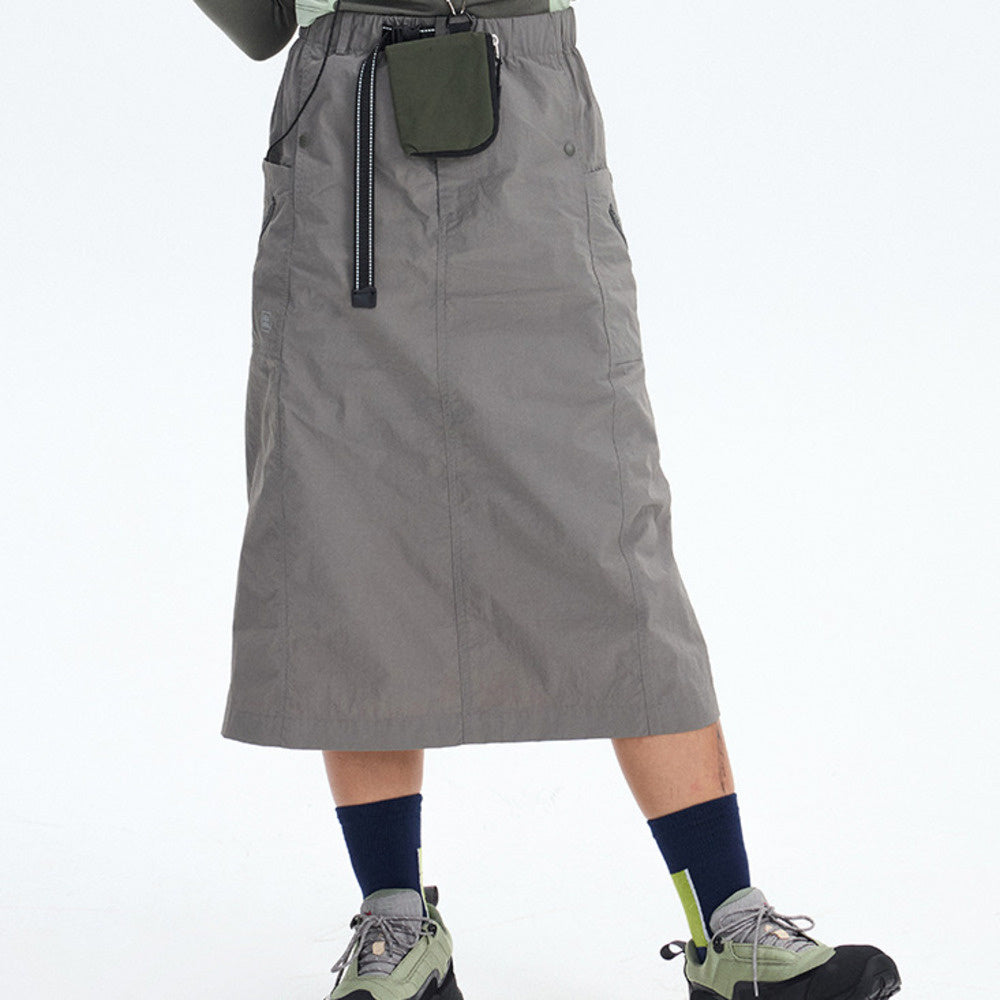 春夏新款戶外中長運動登山防潑水長裙凉感透氣工裝半身裙女