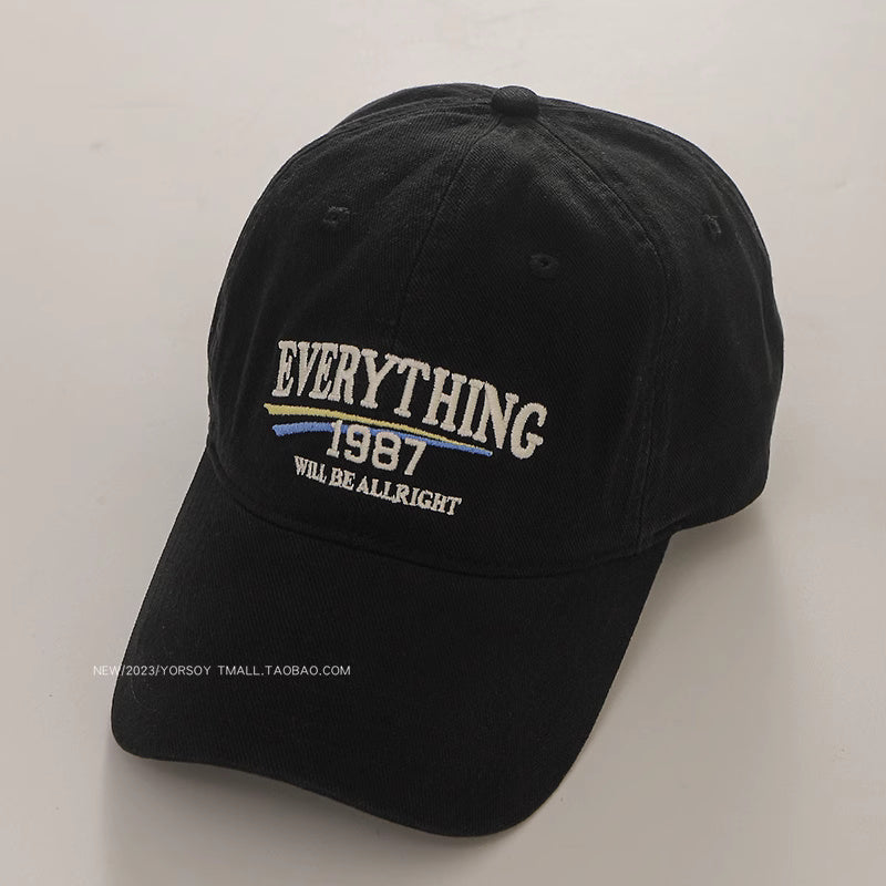 美式復古顯白酒紅色鴨舌帽子女顯臉小街頭休閒寬彎簷深頂棒球帽